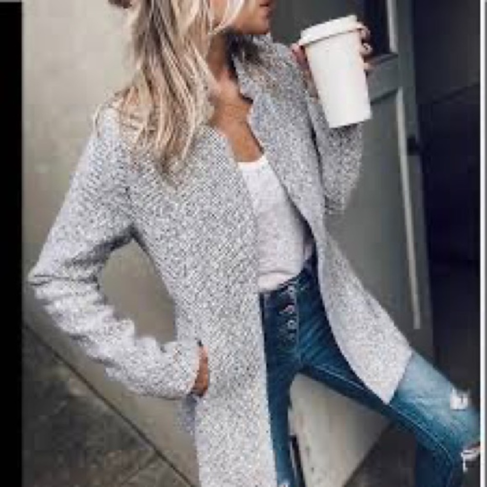 🔥Vici Coat Heather Grey Pocketed Long Coat Size Large